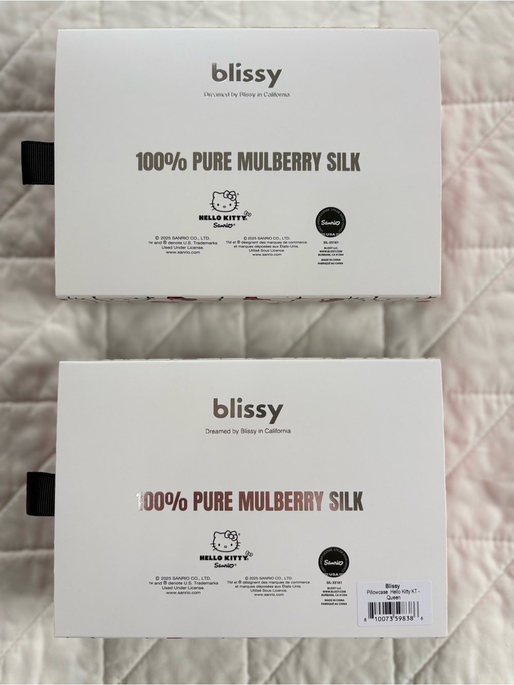 Hello Kitty x Blissy 100% Mulberry Silk Pillowcase & Scrunchie Haircare Bundle - Picture 2 of 6